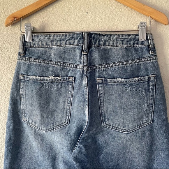 Vervet Jeans Womens 26 Blue Medium Wash Denim Mid Rise Tapered Distressed Ripped - Picture 8 of 12